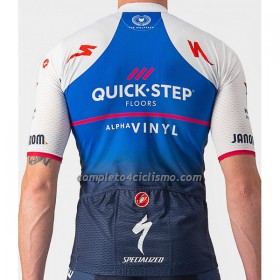 Maglia 2022 Quick-Step Alpha Vinyl Manica Corta Blu Bianco